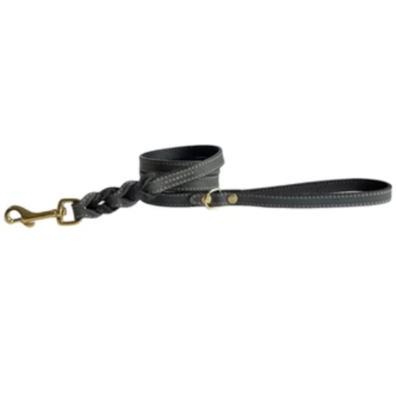 Sazzz Dog Leash Passion Braided Leather Black